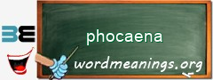 WordMeaning blackboard for phocaena